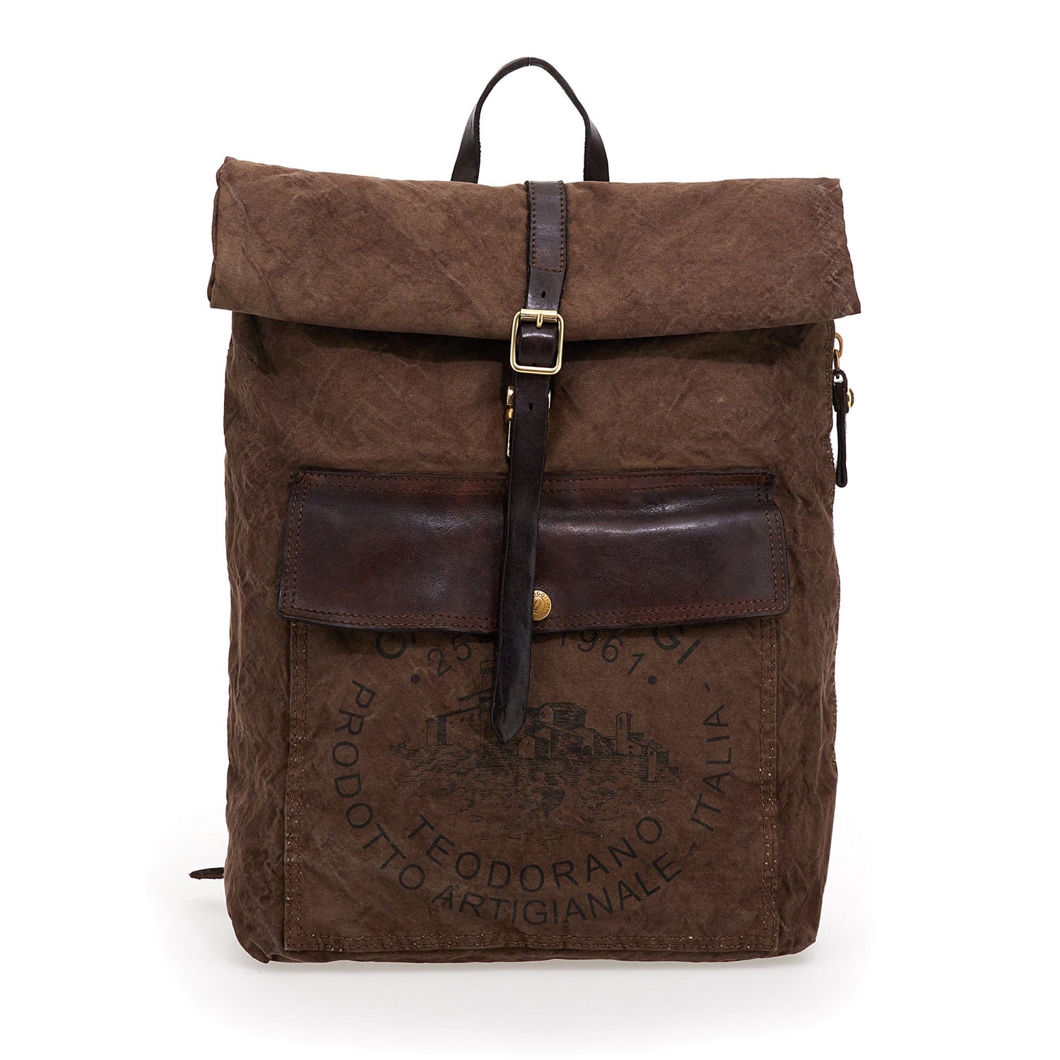 Campomaggi Tamerice Rolltop Backpack, Teodorano Canvas Print Backpack Campomaggi