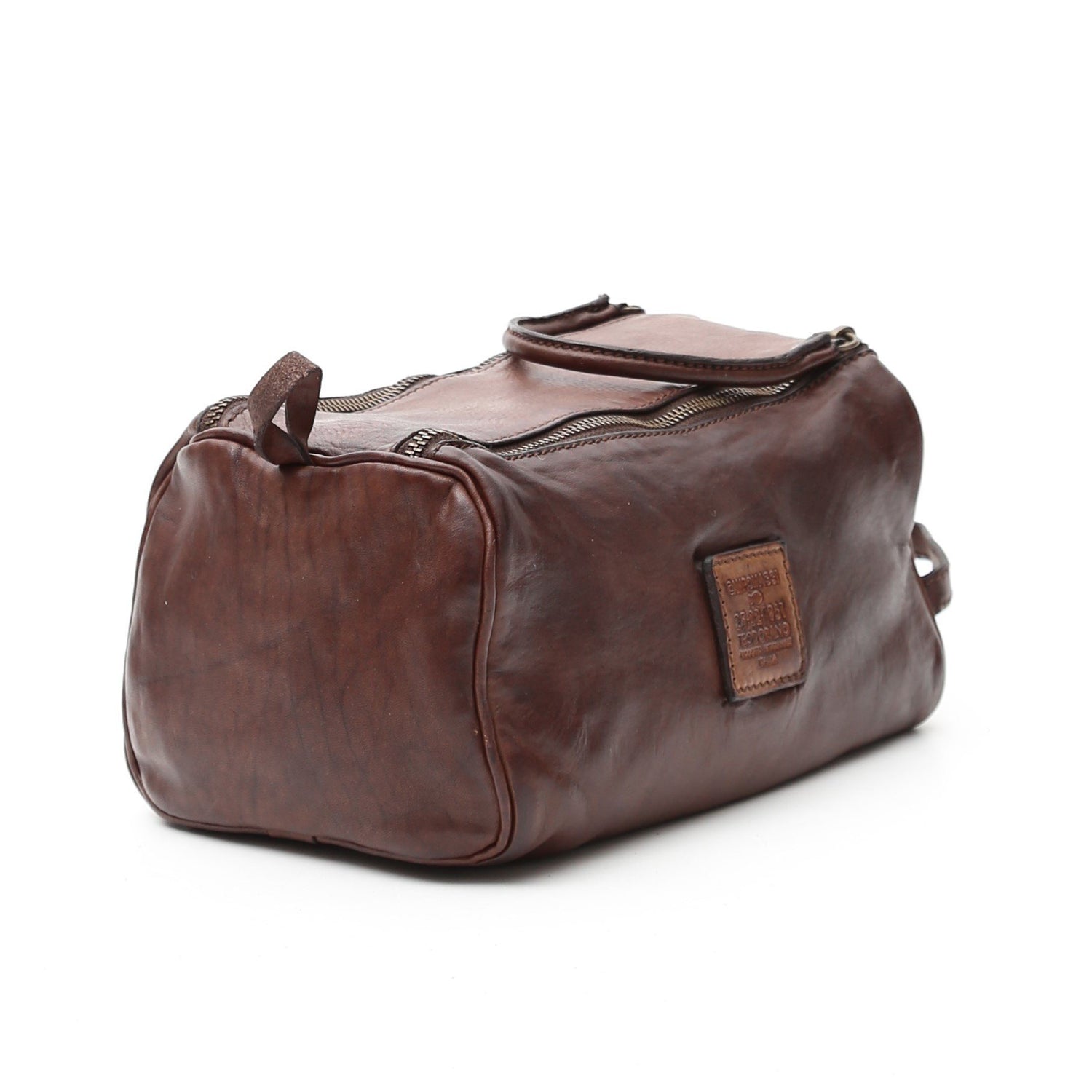 Campomaggi C2290 Leather Toiletry Bag, Dark Brown Toiletry Bag Campomaggi
