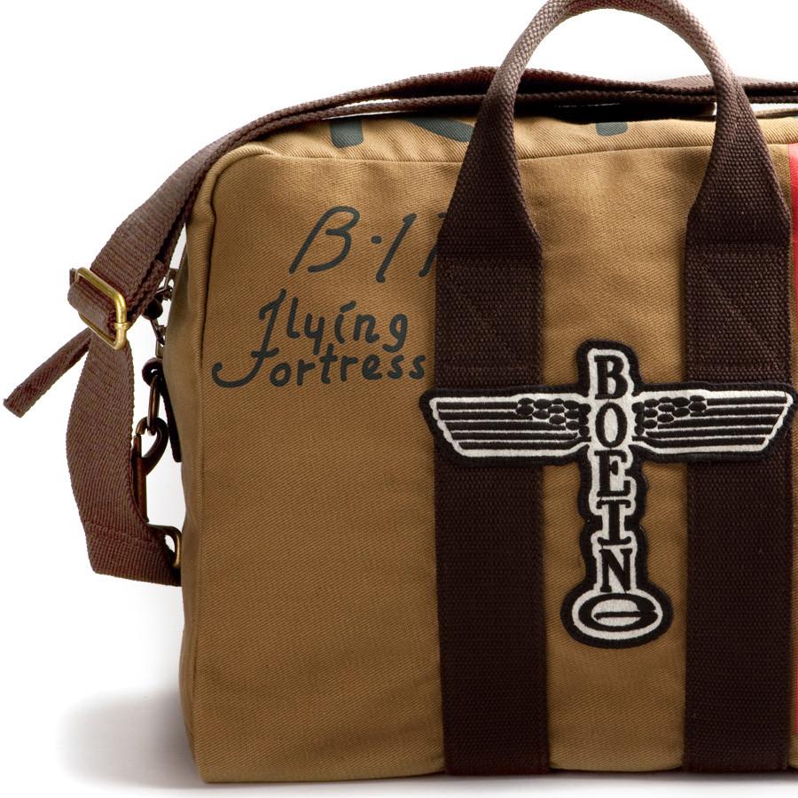Red Canoe Boeing B17 Twill Kit Bag Leather Briefcase Red Canoe