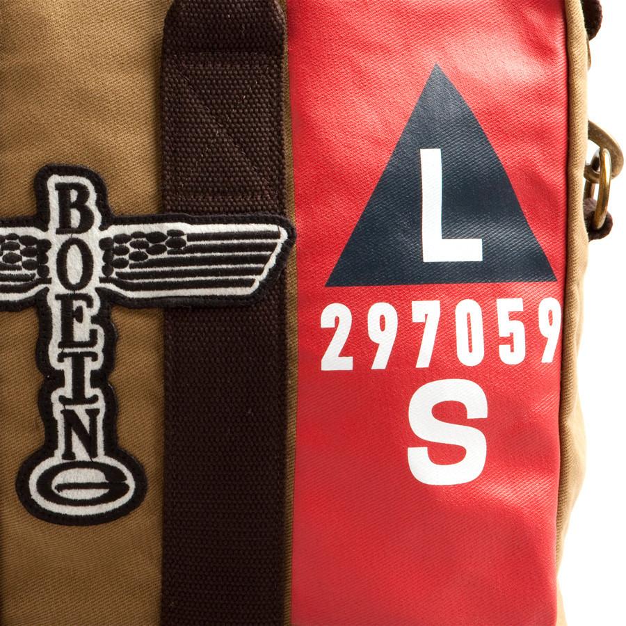Red Canoe Boeing B17 Twill Kit Bag Leather Briefcase Red Canoe