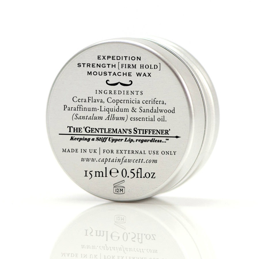 Captain Fawcett Expedition Strength Sandalwood Moustache Wax, Firm Hold Moustache Wax Captain Fawcett