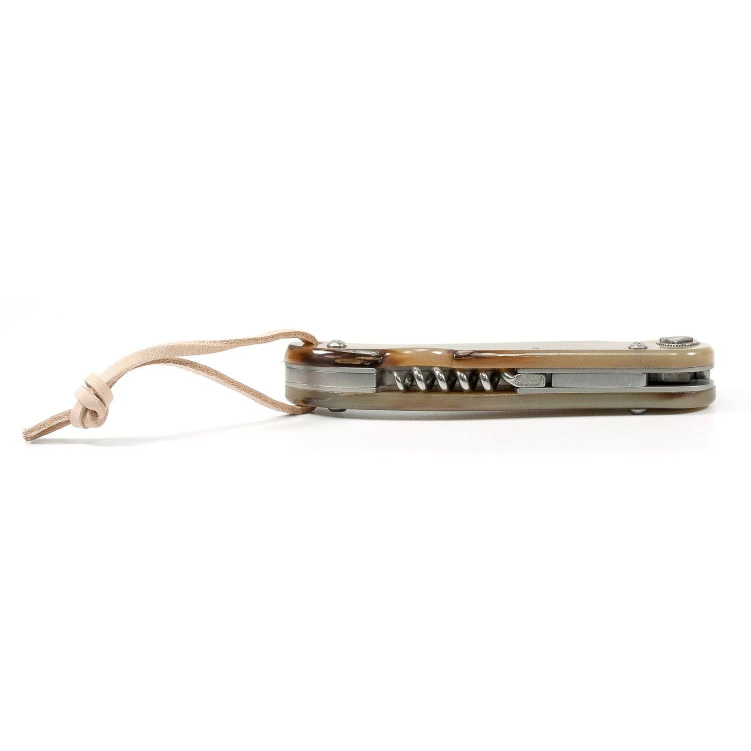 Claude Dozorme Baroudeur Laguiole Pocket Knife with Corkscrew, Horn Handle Pocket Knife Claude Dozorme