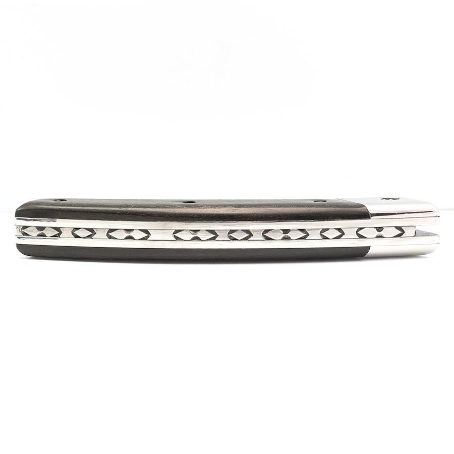 Claude Dozorme RLT 693 Le Thiers Hand-Decorated Folding Pocket Knife, Ebony Wood Pocket Knife Claude Dozorme