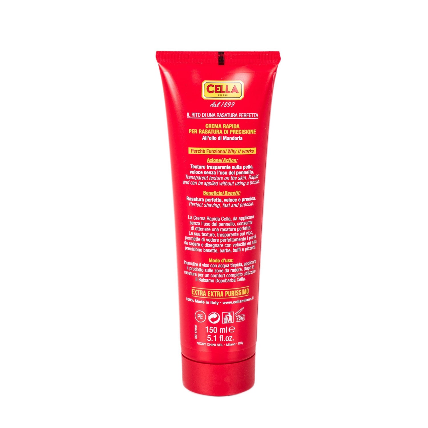 Cella Rapid Brushless Shaving Cream with Almond Oil Shaving Cream Cella