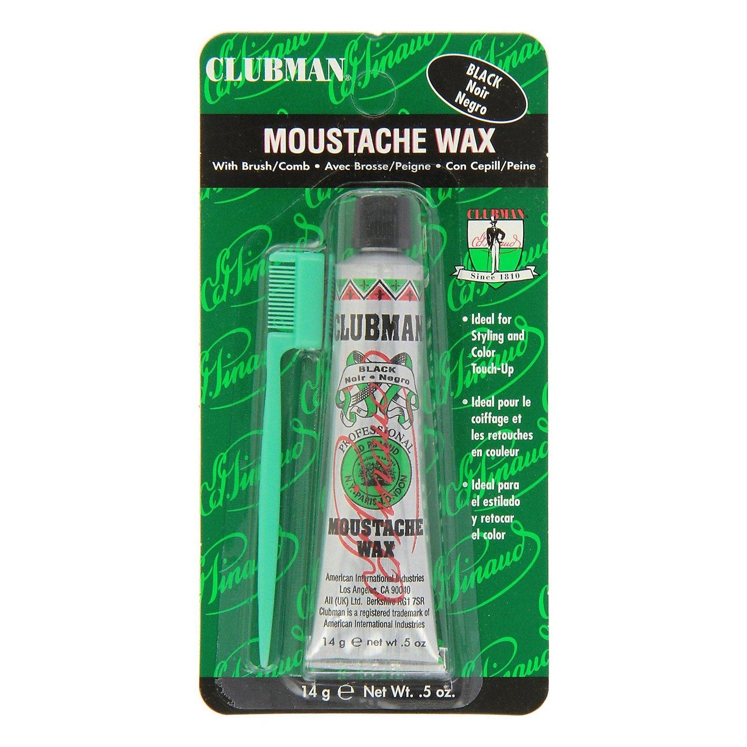 Clubman Mustache (Moustache) Wax Moustache Wax Clubman Black