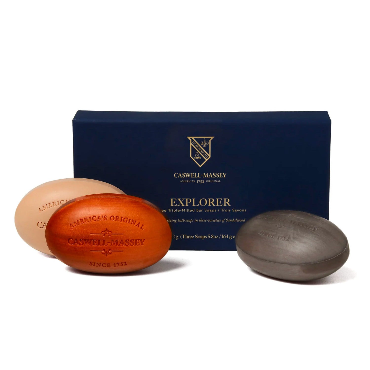 Caswell-Massey Sandalwood Explorer Three Soap Set Body Soap Caswell-Massey