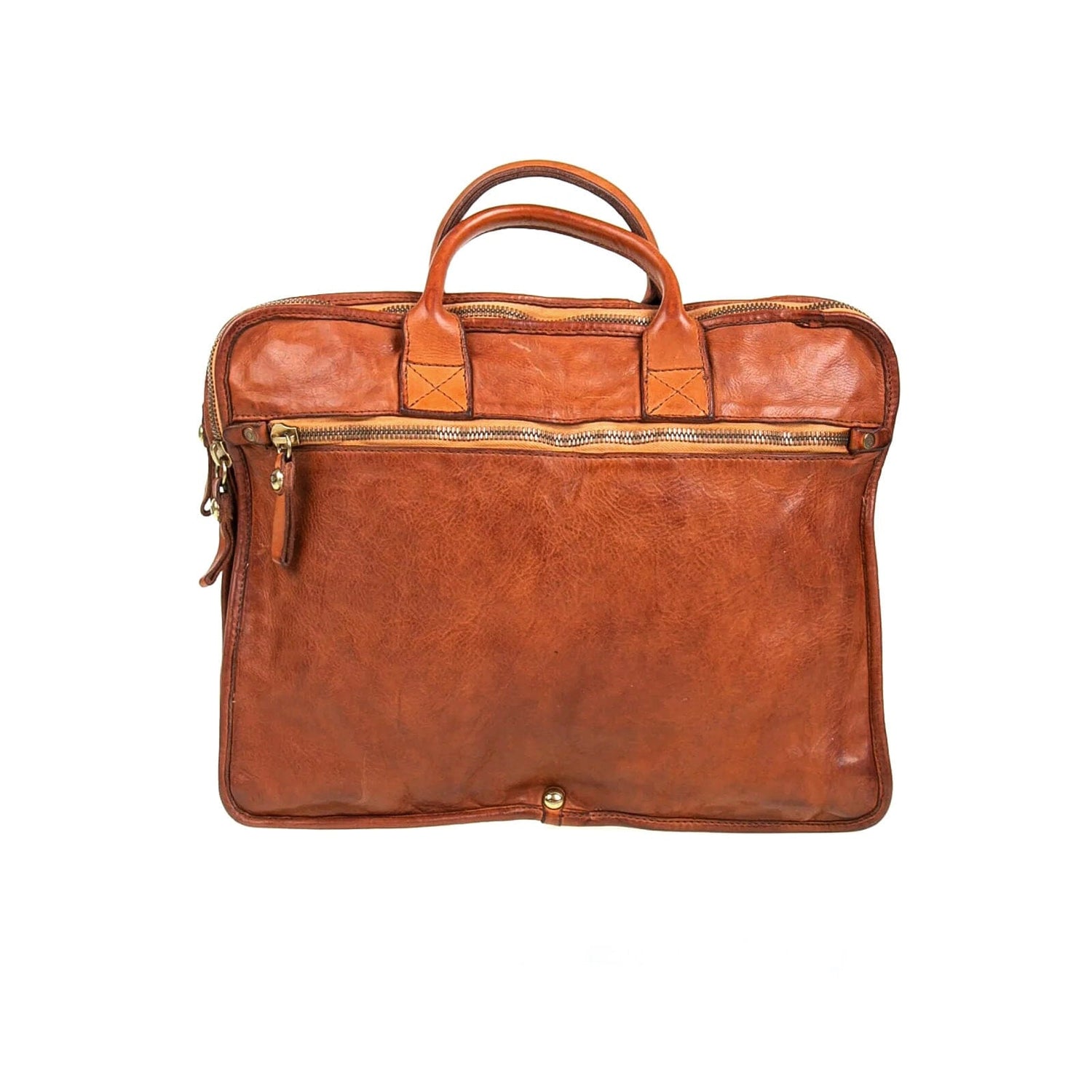 Campomaggi Leather Briefcase, Smooth Finish Leather Briefcase Campomaggi Cognac