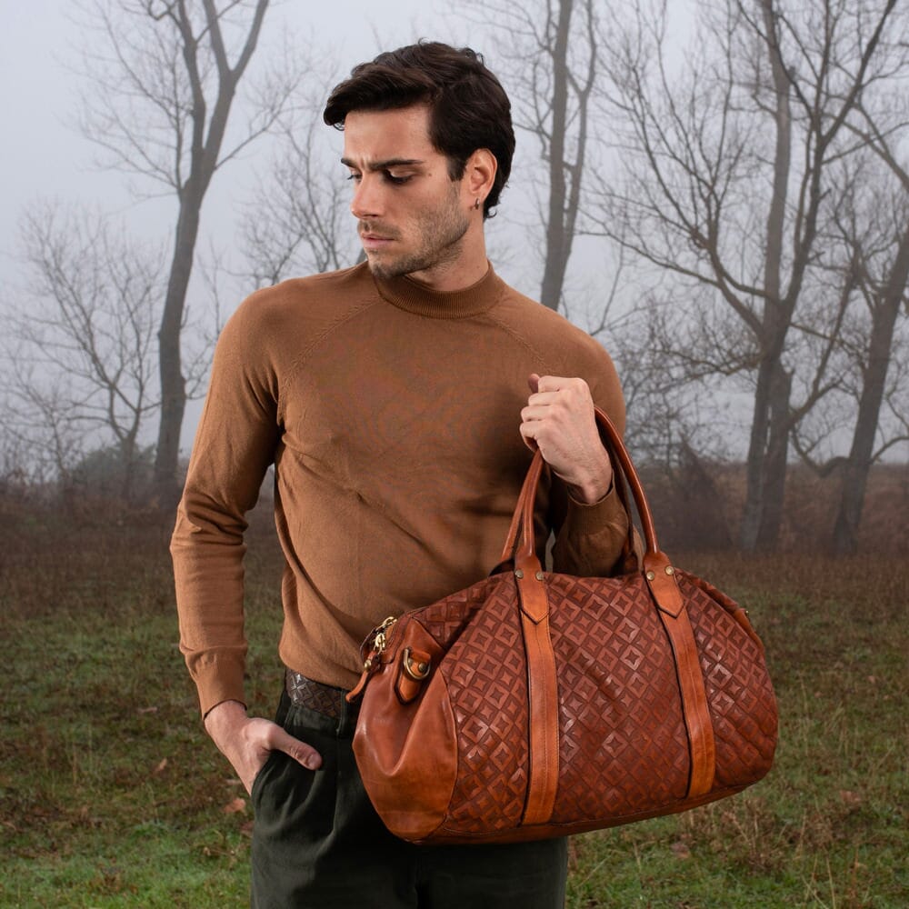Campomaggi Aron Weekend Bag, Star Laser Print overnight bag Campomaggi