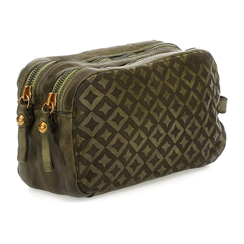 Campomaggi Aron Leather Toiletry Bag, Star Laser Print Toiletry Bag Campomaggi
