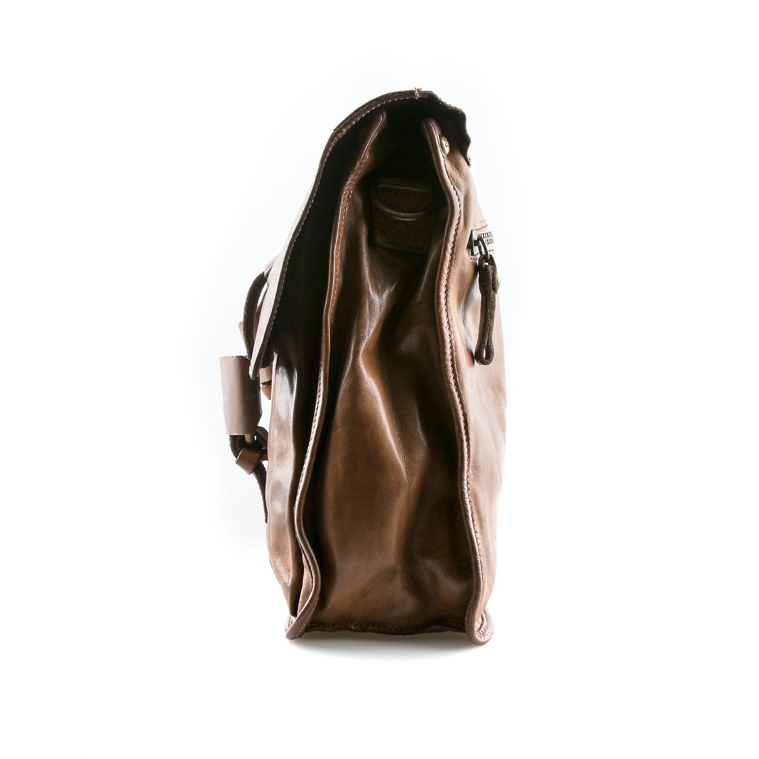 Campomaggi C1790 Messenger Bag, Military Green Leather Messenger Bag Campomaggi