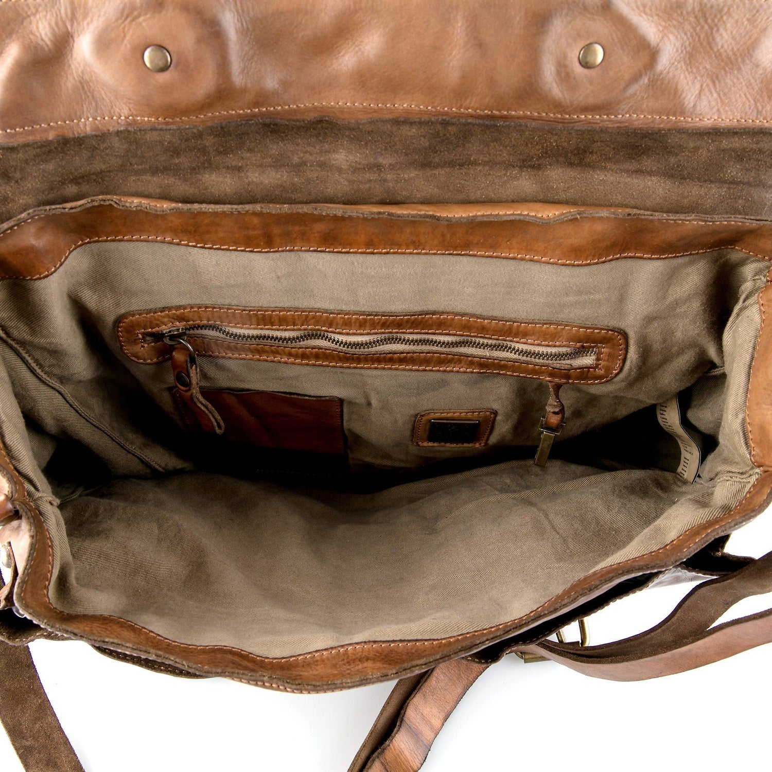 Campomaggi C1790 Messenger Bag, Military Green Leather Messenger Bag Campomaggi