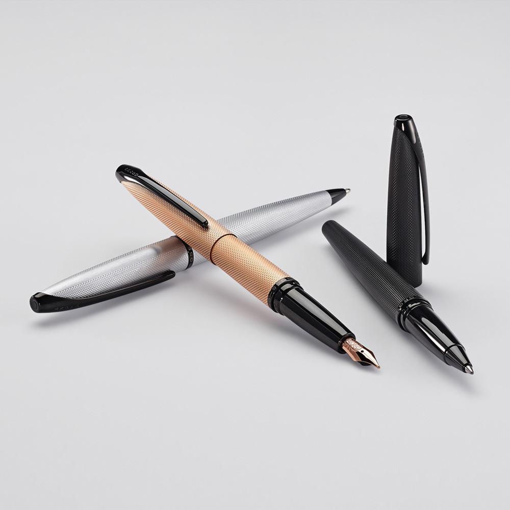 CROSS AXT Fountain Pen with Etched Diamond Patter, Stainless Steel Nib & PVD Coating Fountain Pen CROSS