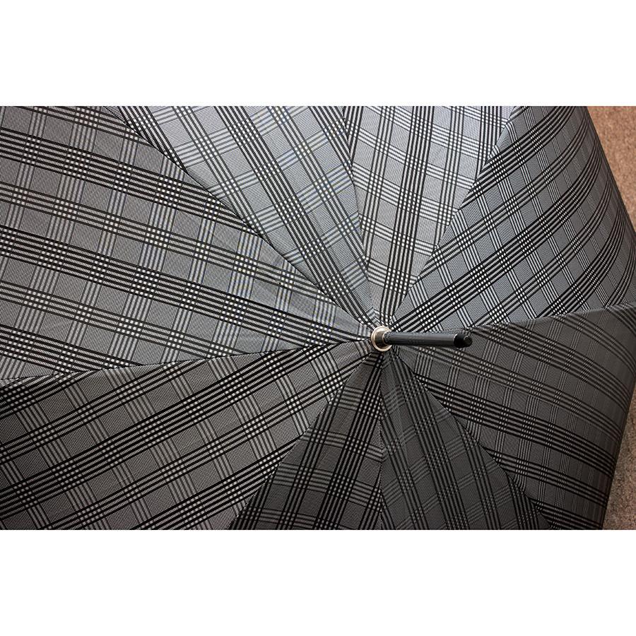 Doppler Orion Diplomat Gentlemen's Umbrella with Milano Leather Handle, Bold Black Plaid Umbrella Doppler 