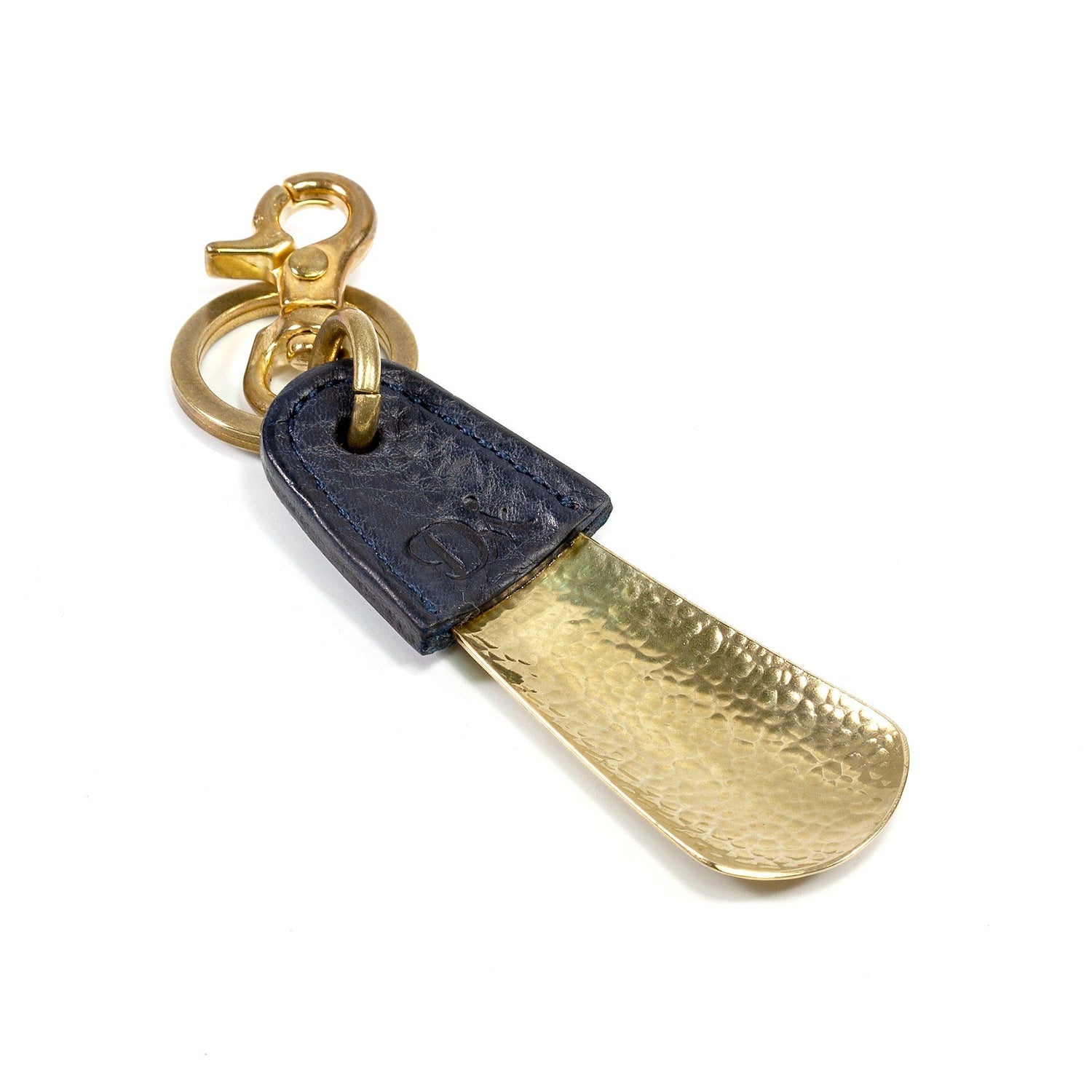 Diarge Brass and Leather Bottle Chasing Shoehorn Shoe Horn Diarge Gold – Navy