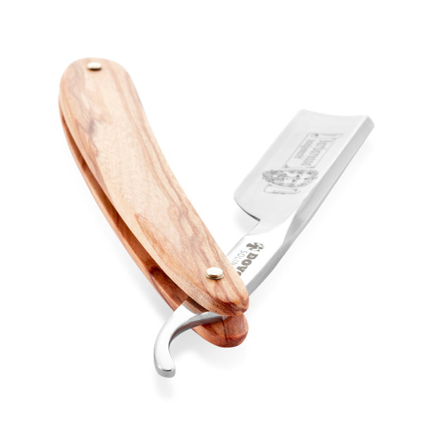DOVO “Barbarossa” Short Blade Straight Razor 5/8”, Olivewood Scales Straight Razor DOVO