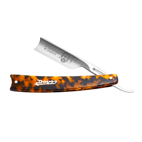 DOVO “Barbarossa” Spanish Point Straight Razor 5/8”, Imitation Tortoise Scales Straight Razor DOVO