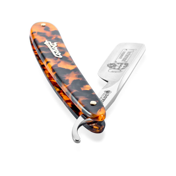 DOVO “Barbarossa” Short Blade Straight Razor 5/8”, Imitation Tortoise Scales Straight Razor DOVO