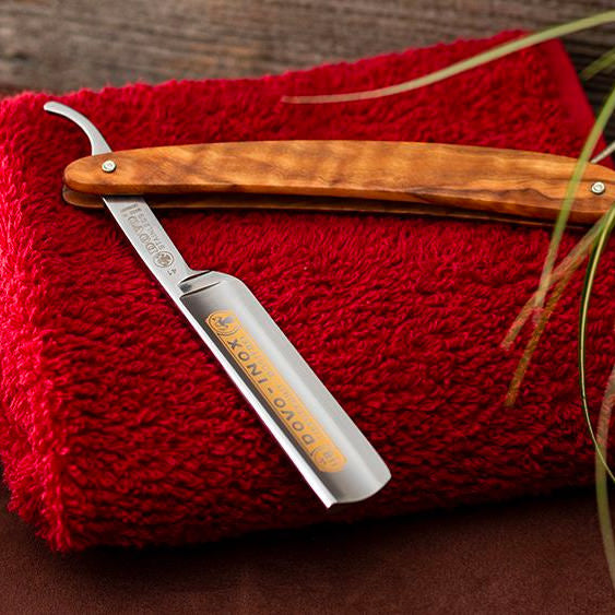 DOVO 41 Inox Straight Razor 5/8”, Olivewood Scales Straight Razor DOVO