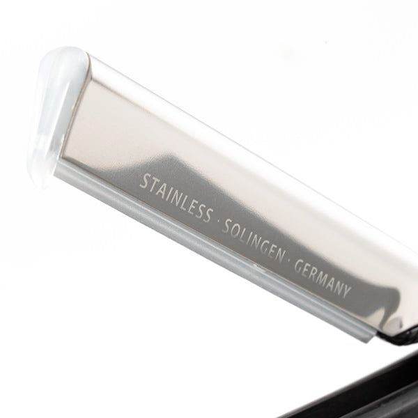 DOVO Stainless Steel Shavette, Ebony Handle Straight Razor DOVO