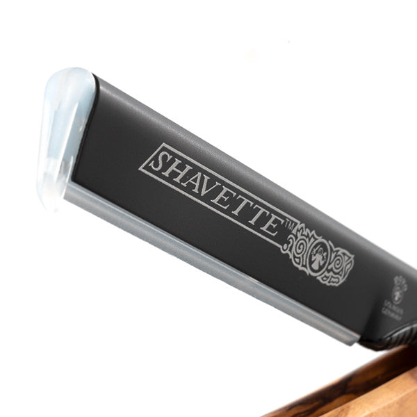 DOVO Stainless Steel Shavette, Olivewood Handle Straight Razor DOVO