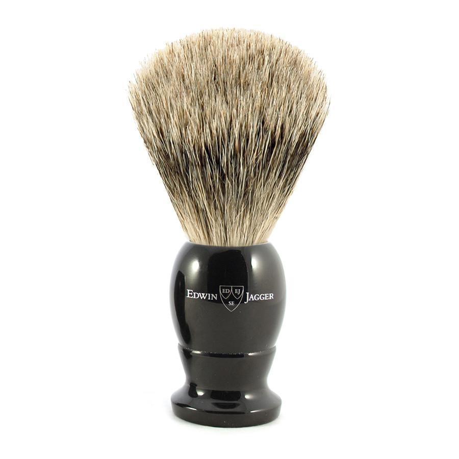 Edwin Jagger Best Badger Shaving Brush in Ebony, Medium Badger Bristles Shaving Brush Edwin Jagger
