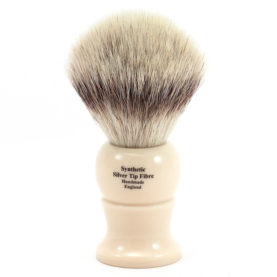 Edwin Jagger Synthetic Silvertip Fibre Handmade English Shaving Brush in Ivory, Large Synthetic Bristles Shaving Brush Edwin Jagger
