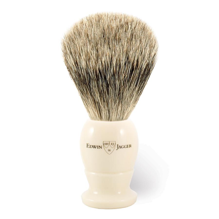 Edwin Jagger Best Badger Shaving Brush in Ivory, Medium Badger Bristles Shaving Brush Edwin Jagger