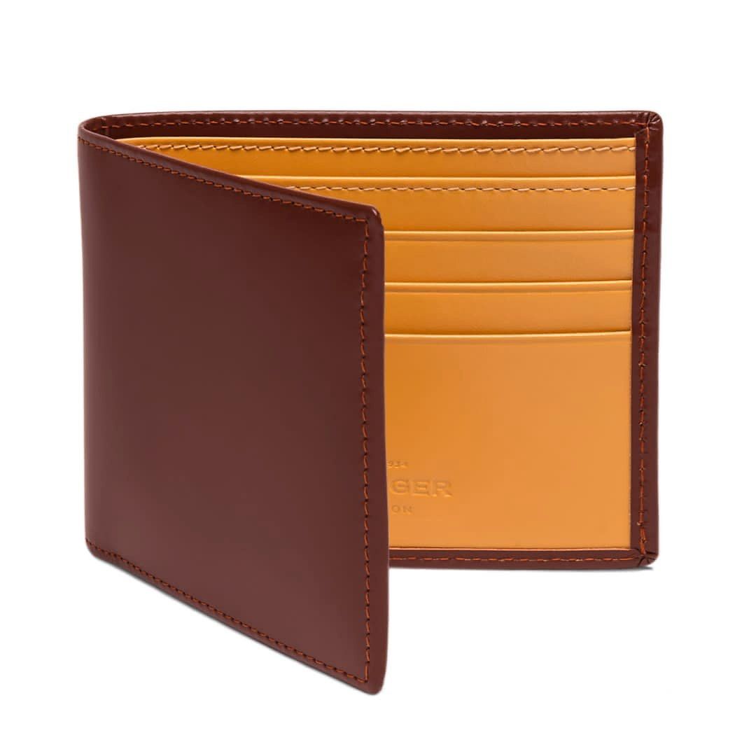 Ettinger Bridle Hide Billfold Leather Wallet with 6 CC Slots Leather Wallet Ettinger Havana