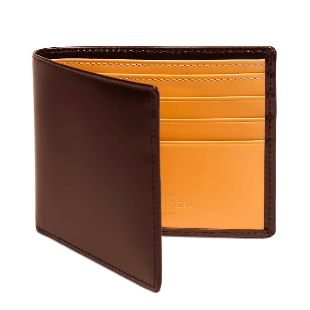 Ettinger Bridle Hide Billfold Leather Wallet with 6 CC Slots Leather Wallet Ettinger Nut