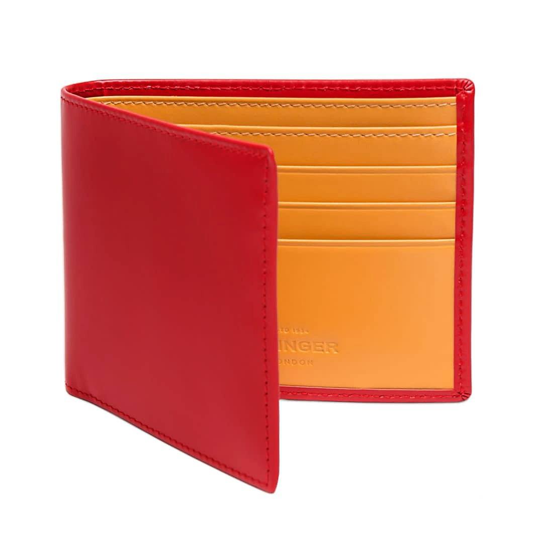 Ettinger Bridle Hide Billfold Leather Wallet with 6 CC Slots Leather Wallet Ettinger Red