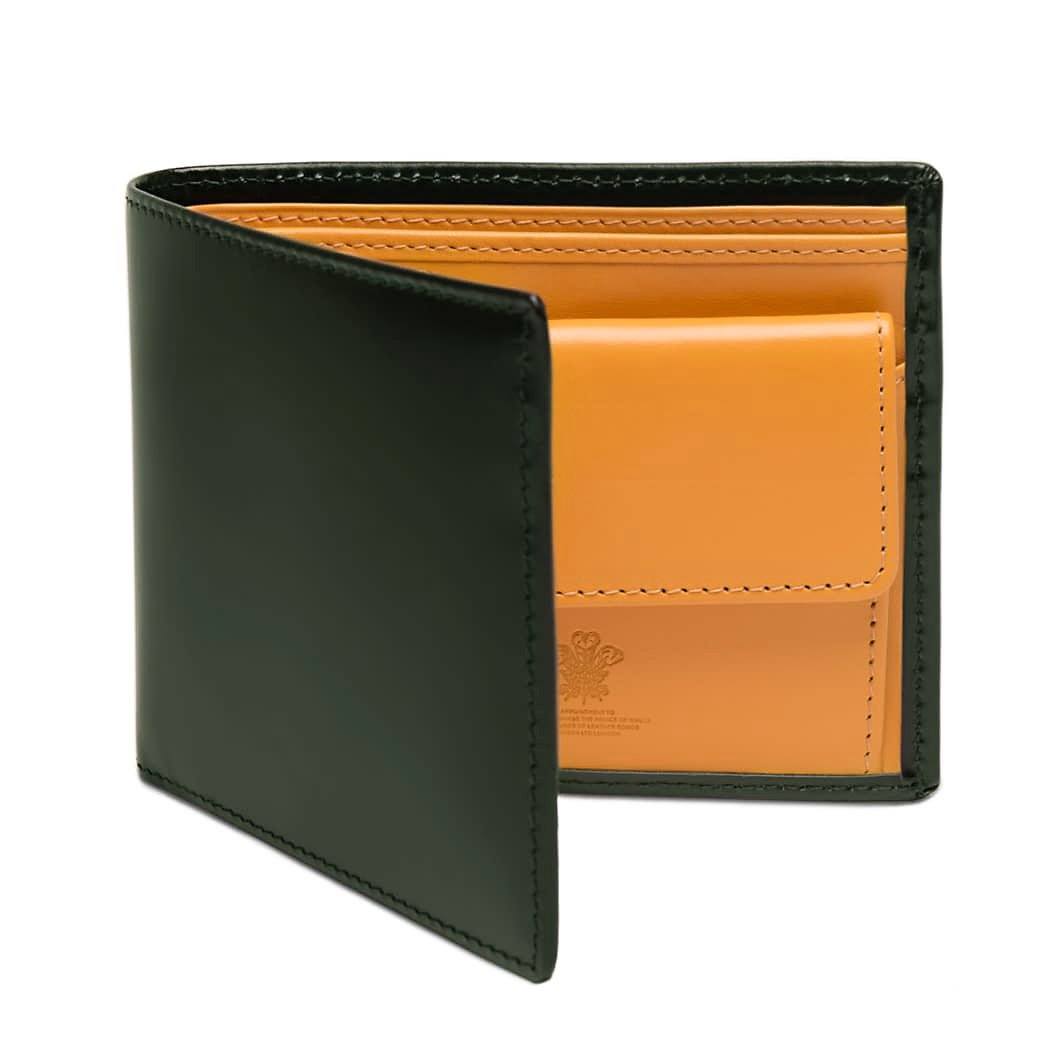 Ettinger Bridle Hide Billfold with 3 Credit Card Slots and Coin Purse Leather Wallet Ettinger Green