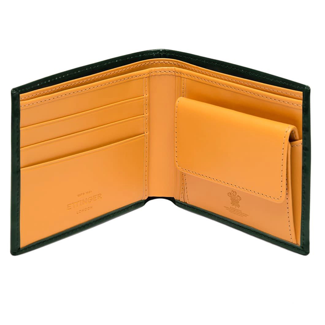 Ettinger Bridle Hide Billfold with 3 Credit Card Slots and Coin Purse Leather Wallet Ettinger