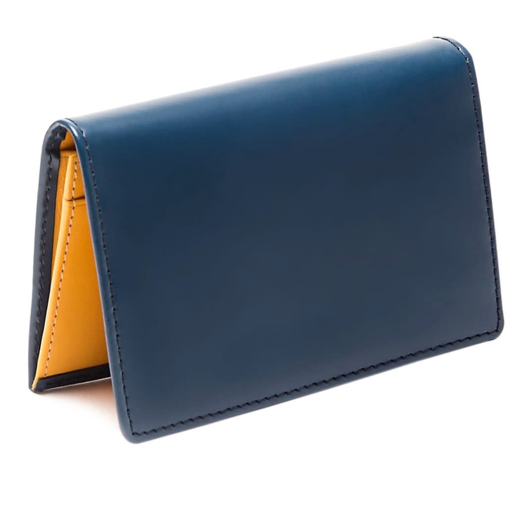 Ettinger Bridle Hide Business Card Case Leather Wallet Ettinger Petrol Blue