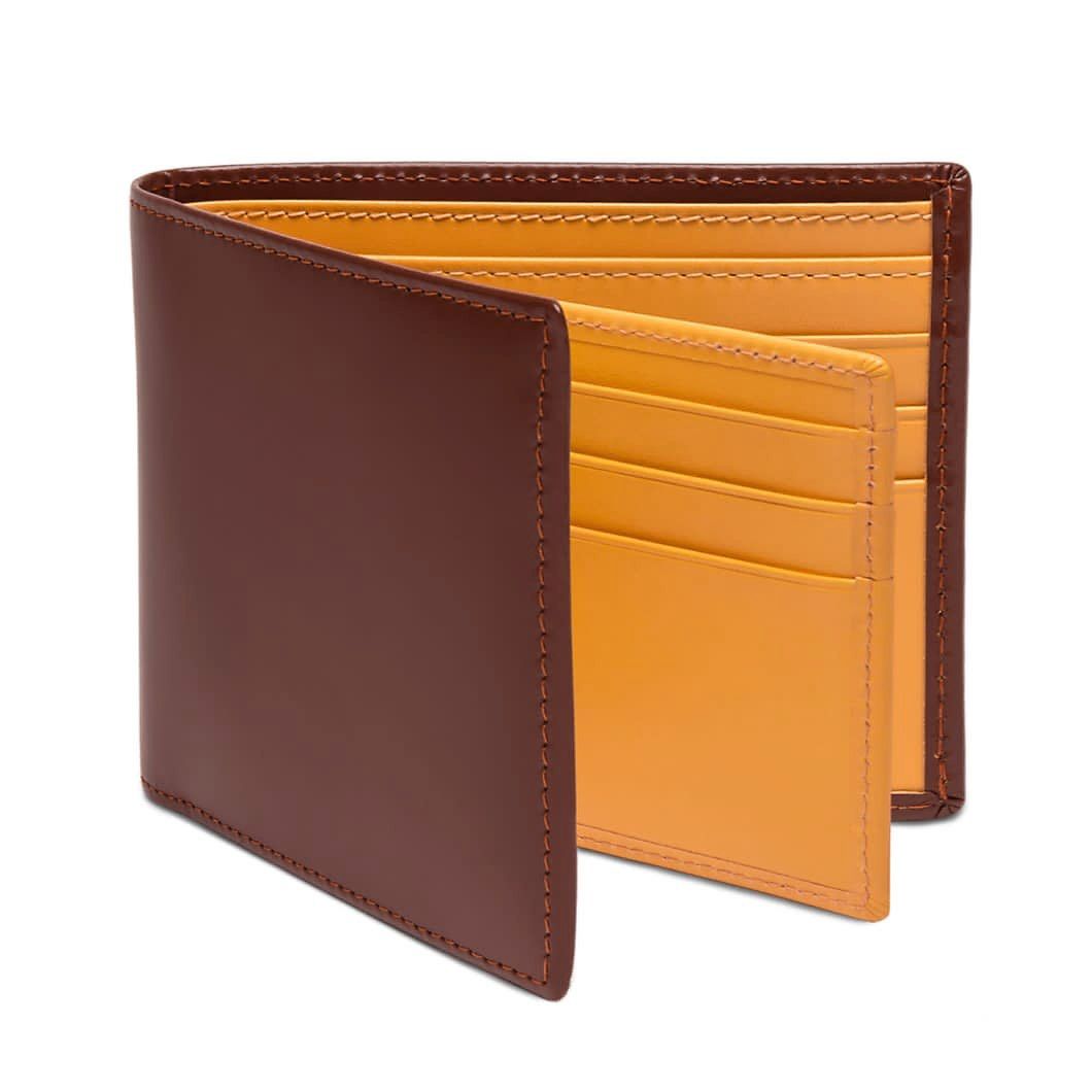 Ettinger Bridle Hide Billfold With 12 Credit Card Slots Leather Wallet Ettinger Havana