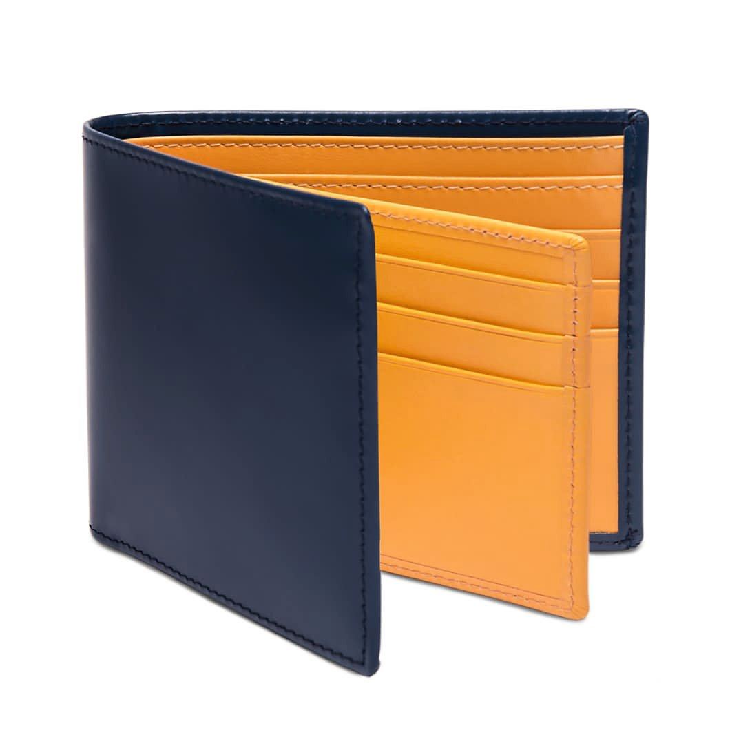 Ettinger Bridle Hide Billfold With 12 Credit Card Slots Leather Wallet Ettinger Petrol Blue