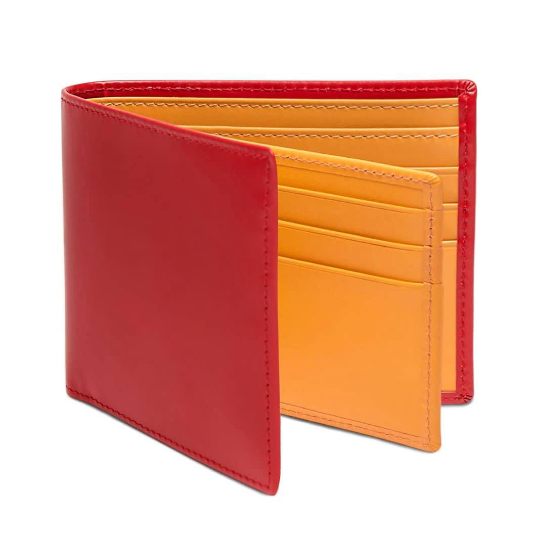 Ettinger Bridle Hide Billfold With 12 Credit Card Slots Leather Wallet Ettinger Red
