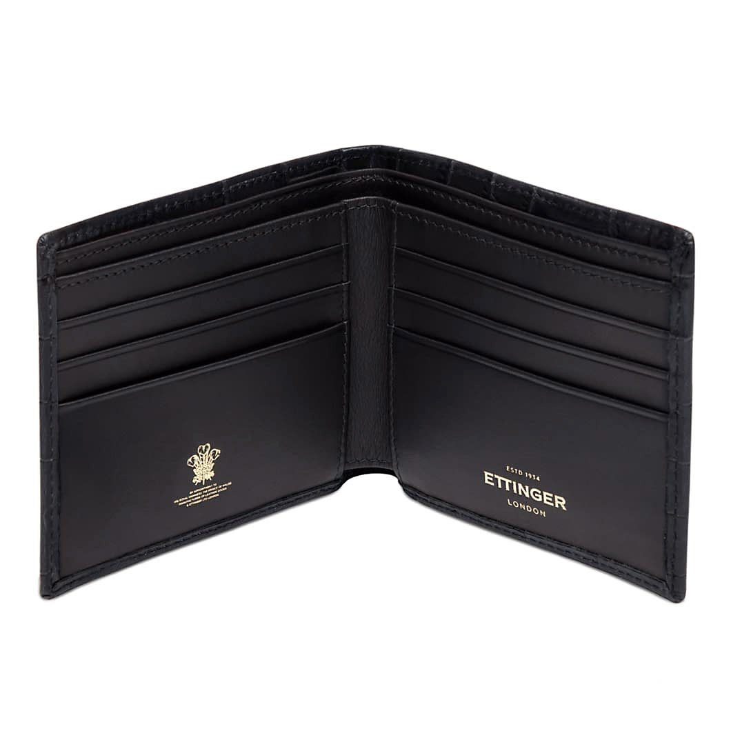 Ettinger Croco Billfold Leather Wallet with 6 CC Slots Leather Wallet Ettinger