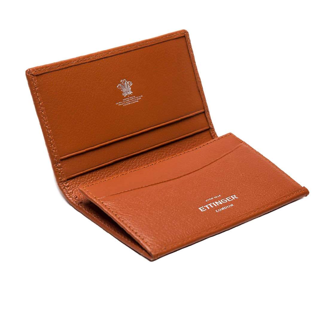 Ettinger Capra Visiting Card Case Leather Wallet Ettinger Tan