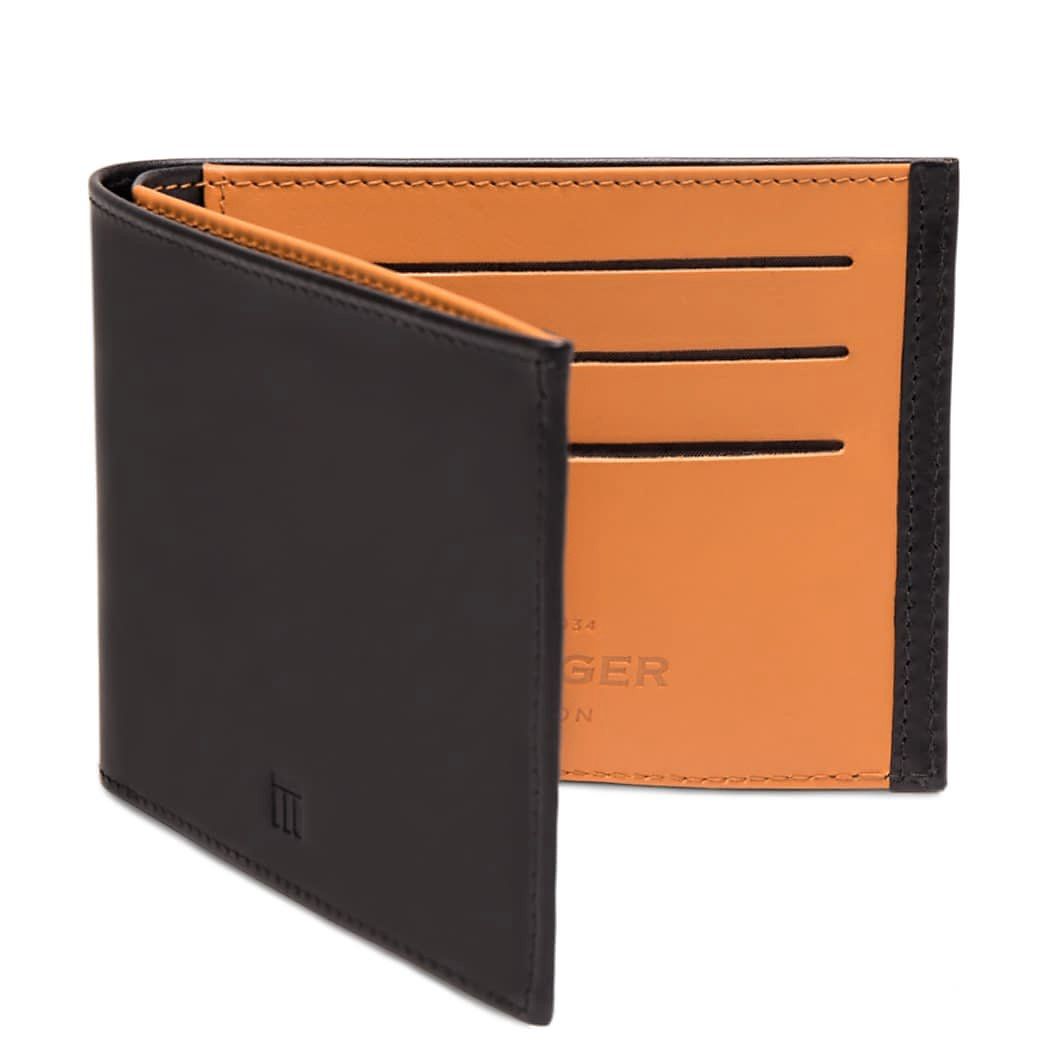 Ettinger TT Billfold Leather Wallet Leather Wallet Ettinger Black and Tan