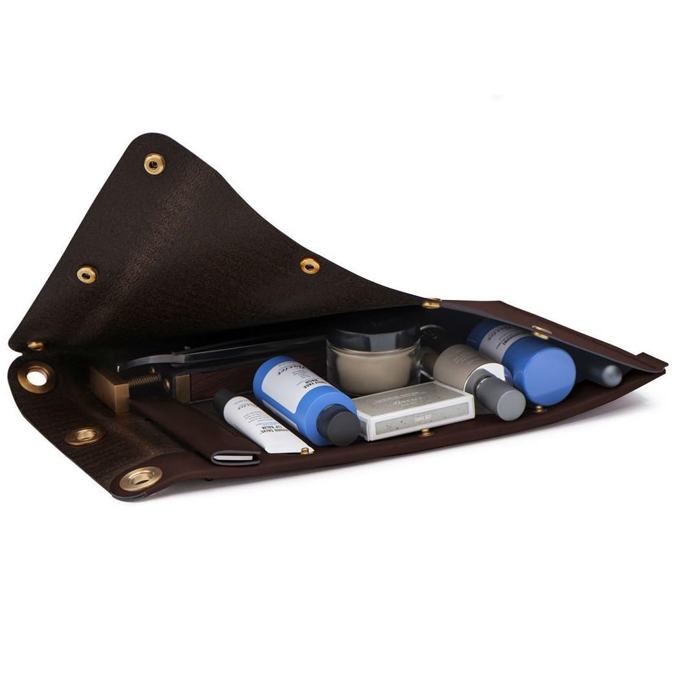 Ezra Arthur Flat Folio Dopp Kit Grooming Travel Case Ezra Arthur