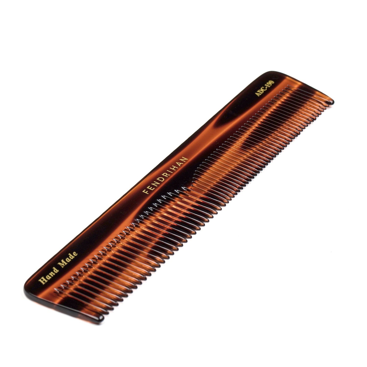 Fendrihan Hand-Finished Large Double-Tooth Comb, Faux Tortoise Comb Fendrihan