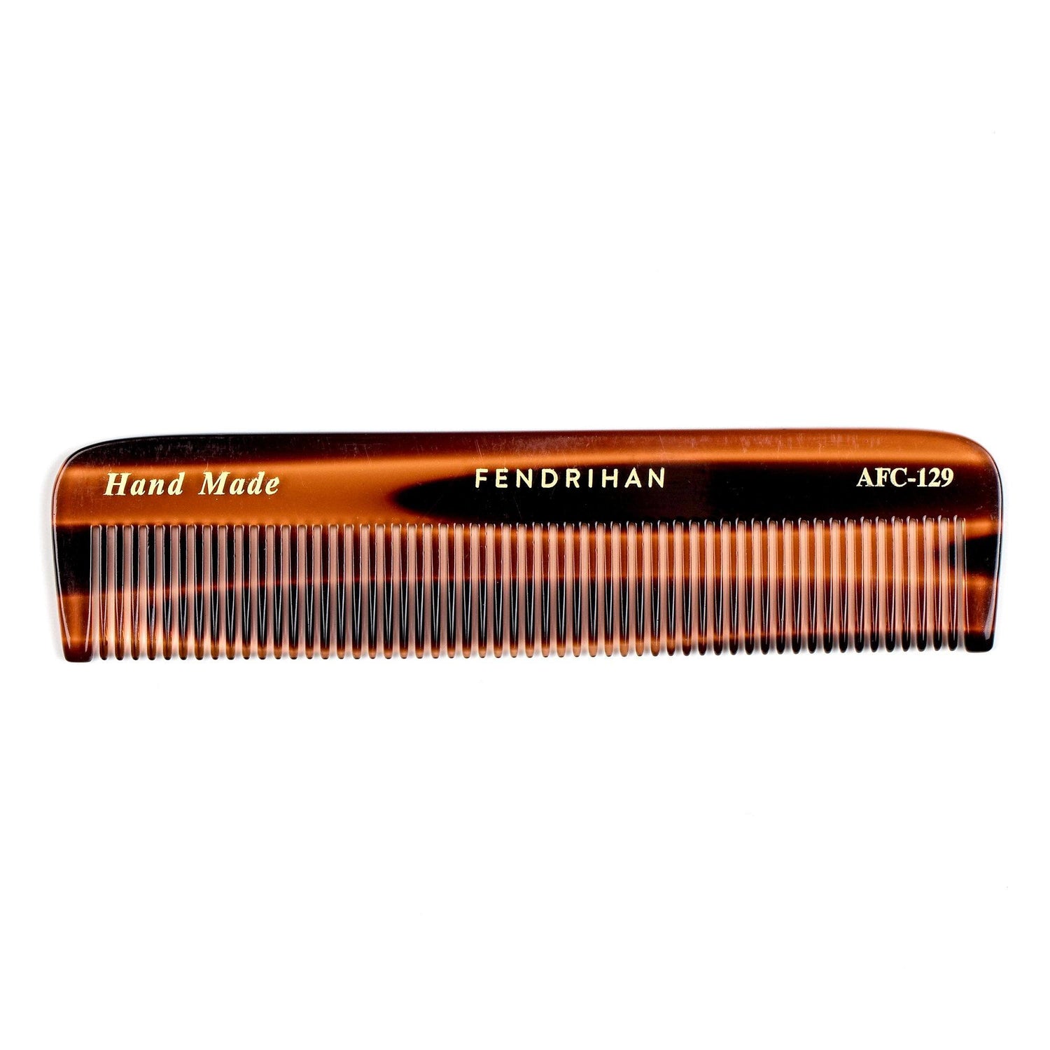 Fendrihan Hand-Finished Fine-Tooth Pocket Comb, Faux Tortoise Comb Fendrihan