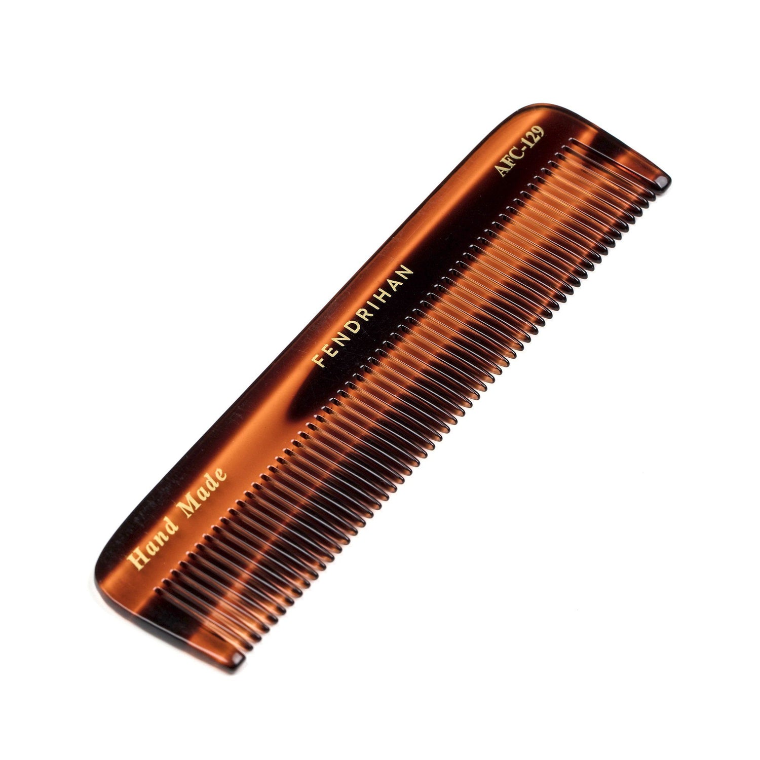 Fendrihan Hand-Finished Fine-Tooth Pocket Comb, Faux Tortoise Comb Fendrihan