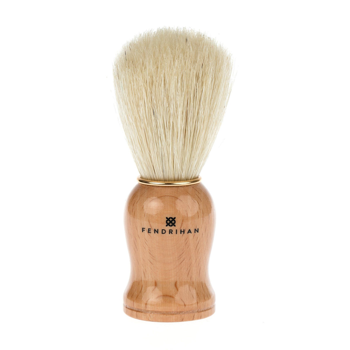 Fendrihan Pure Boar Bristle Shaving Brush, Wood Handle with Gold Rim Boar Bristles Shaving Brush Fendrihan