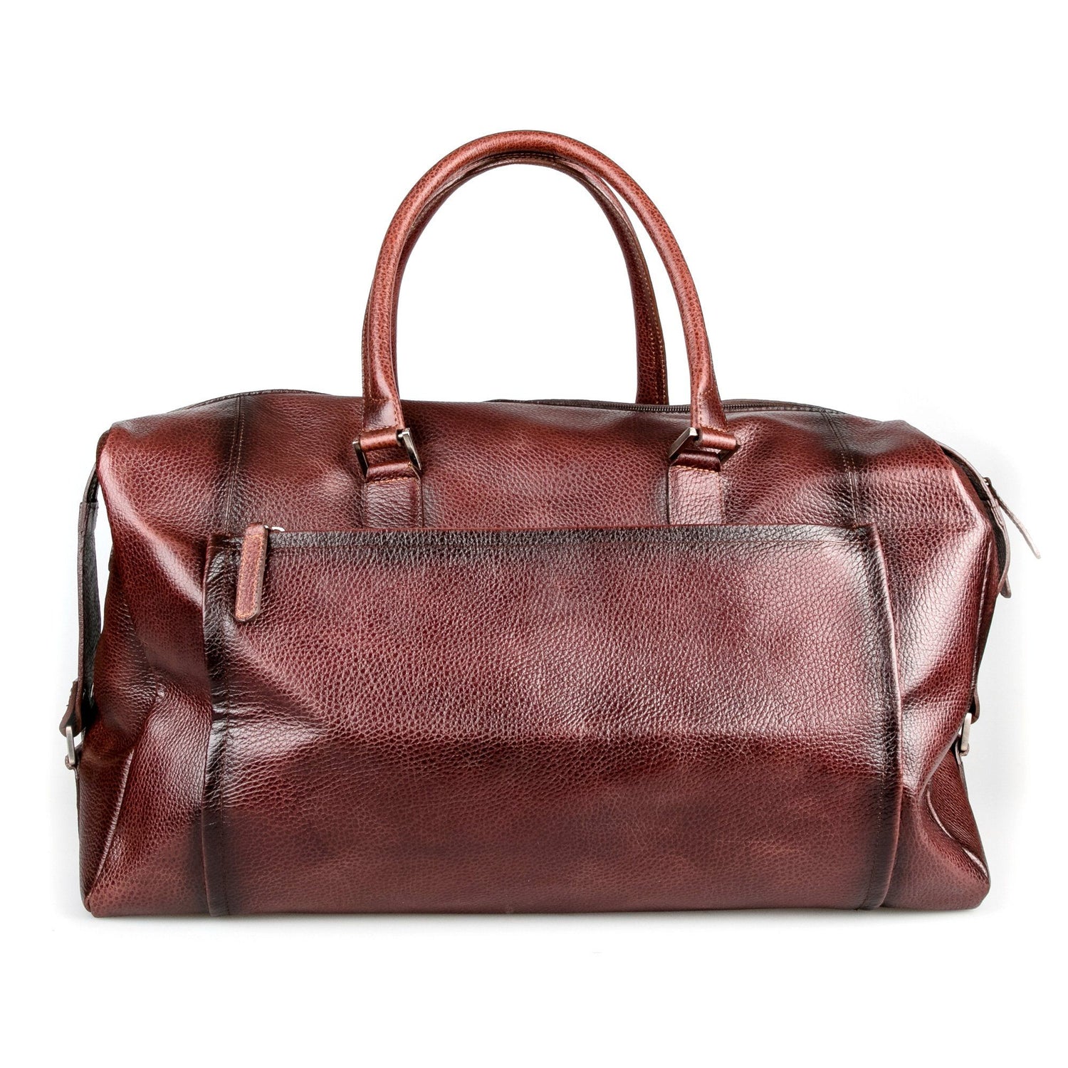 Fendrihan Pebbled Leather Travel Bag, Brandy Leather Briefcase Fendrihan