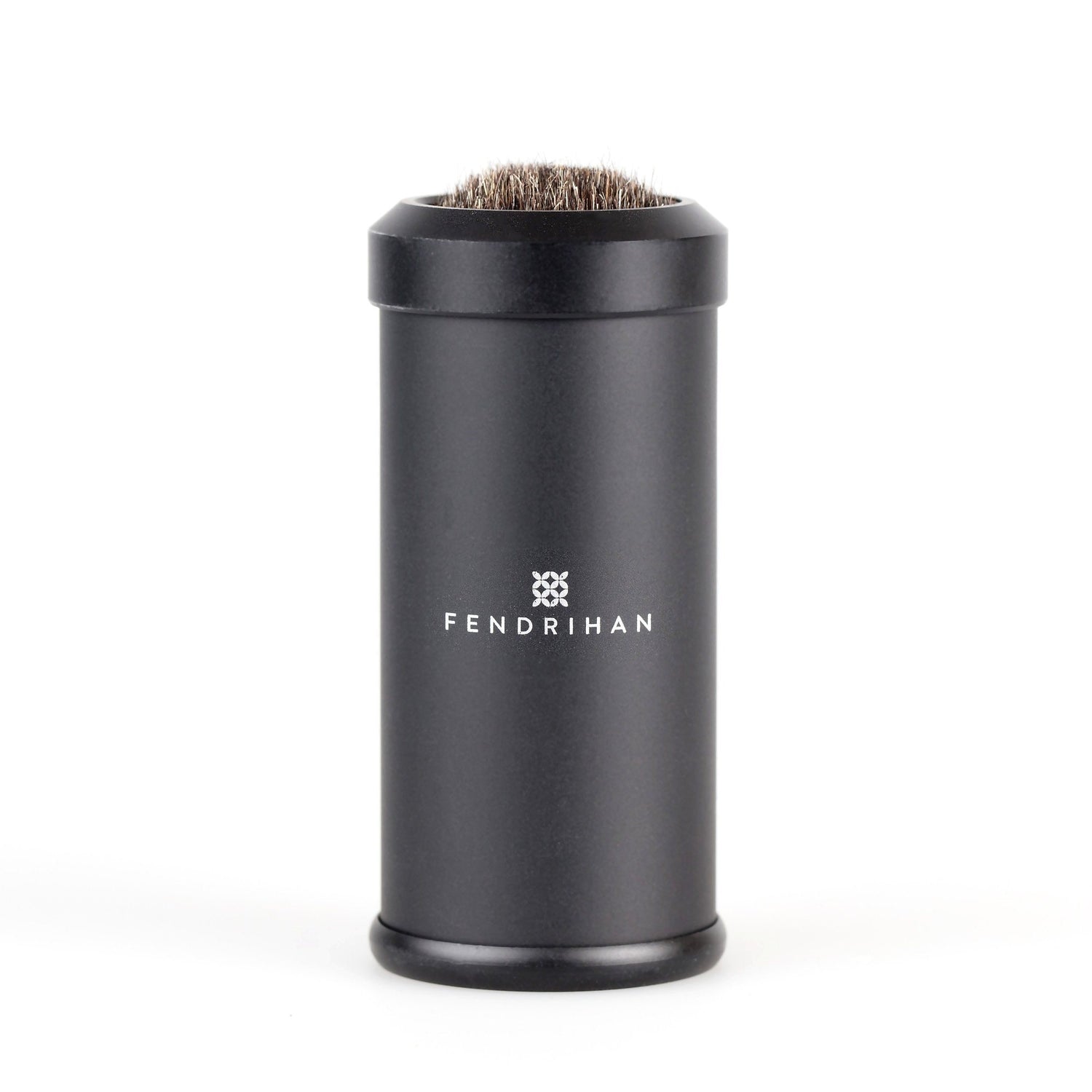 Fendrihan Black Anodized Aluminum Travel Shaving Brush, Pure Badger Badger Bristles Shaving Brush Fendrihan