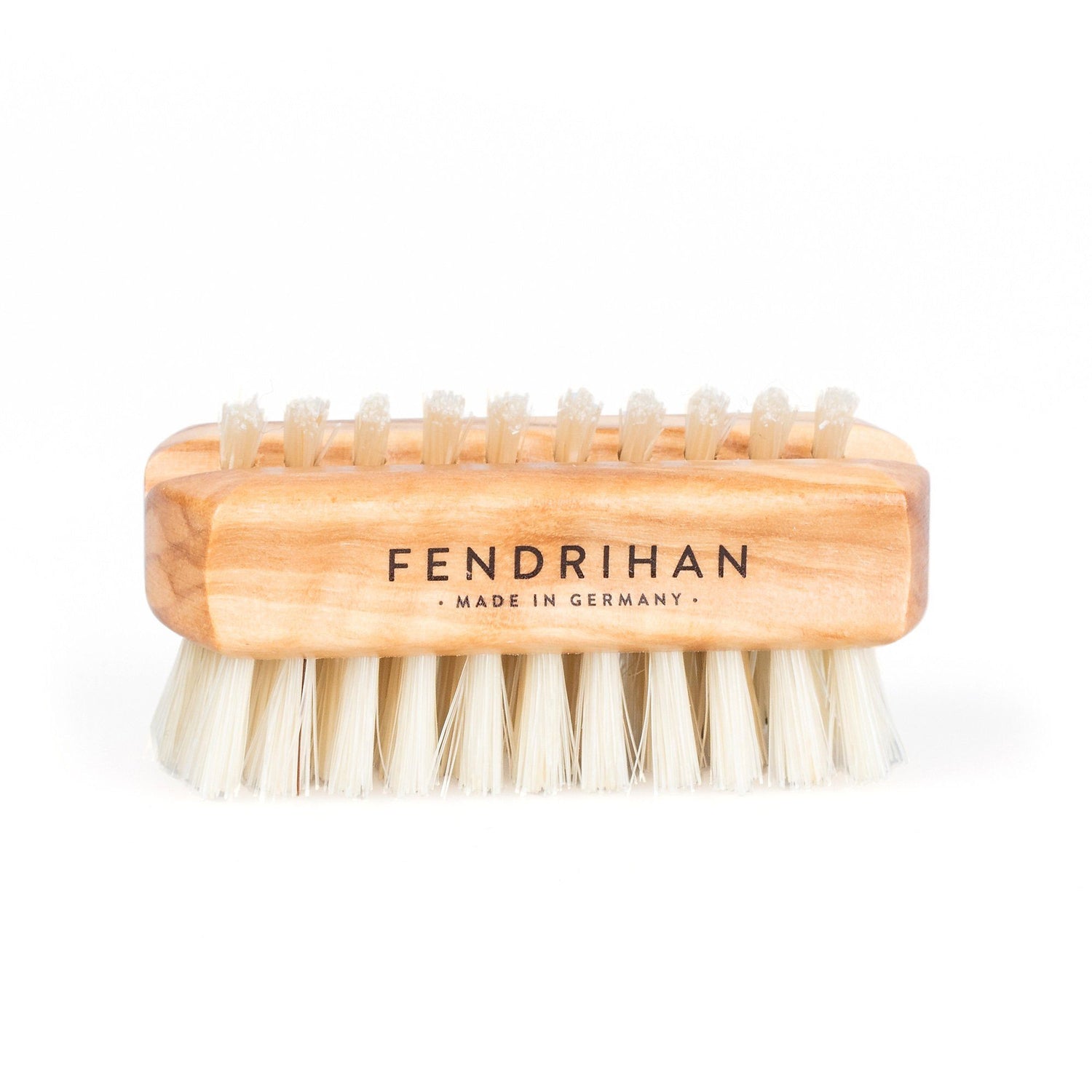 Fendrihan Dual-Sided Olivewood Hand Brush with Pure Natural Bristles, Travel Size - Made in Germany Nail Brush Fendrihan