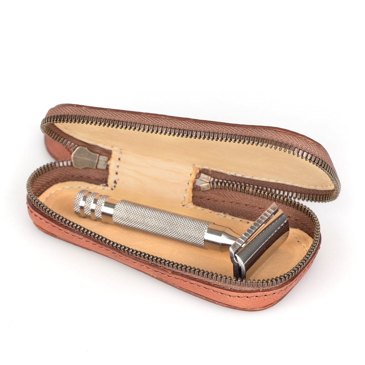 Fendrihan Leather Zip Safety Razor Case by Ruitertassen and Fendrihan Stainless Steel Razor, Save $10 Razor Case Fendrihan