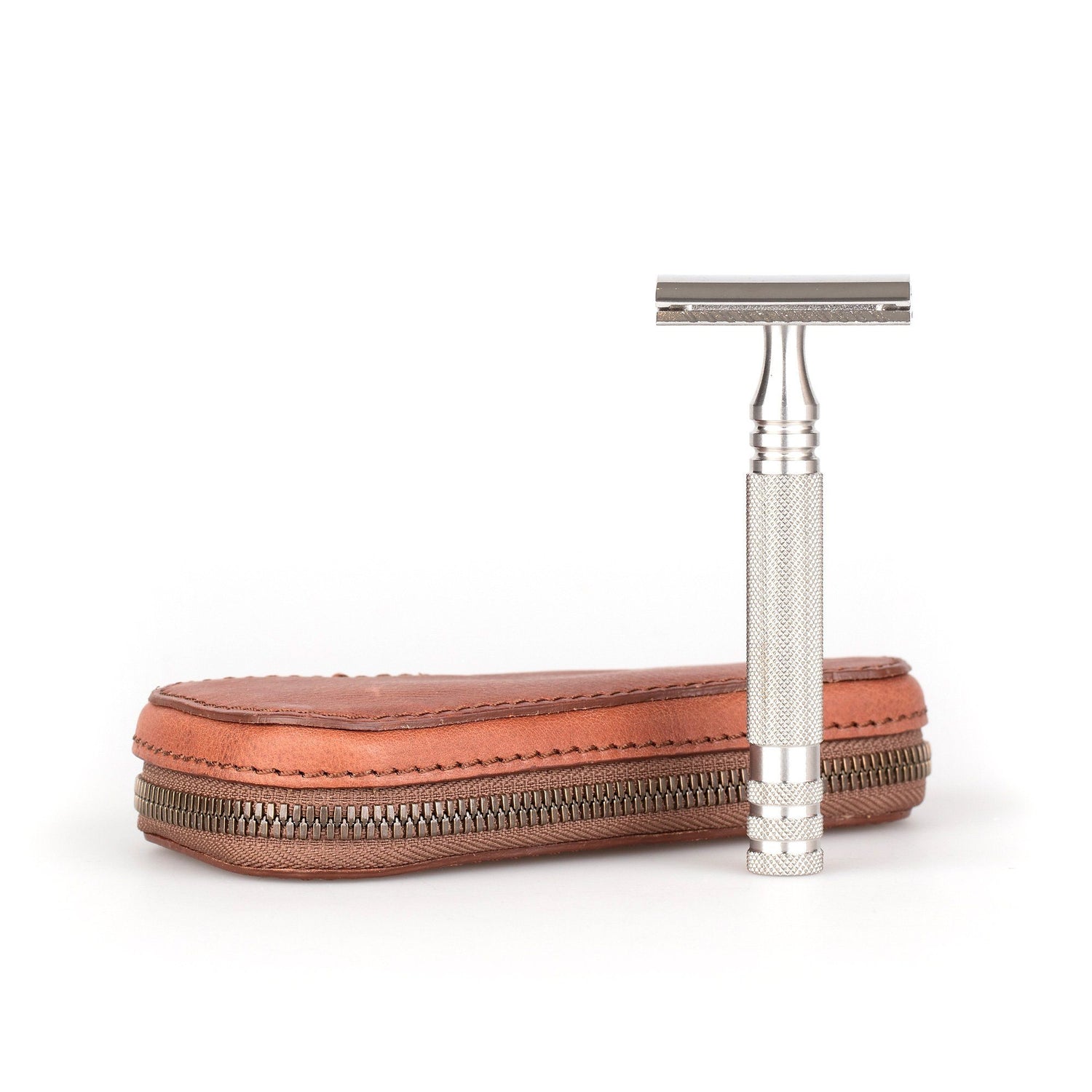 Fendrihan Leather Zip Safety Razor Case by Ruitertassen and Fendrihan Stainless Steel Razor, Save $10 Razor Case Fendrihan Ambassador Mk II