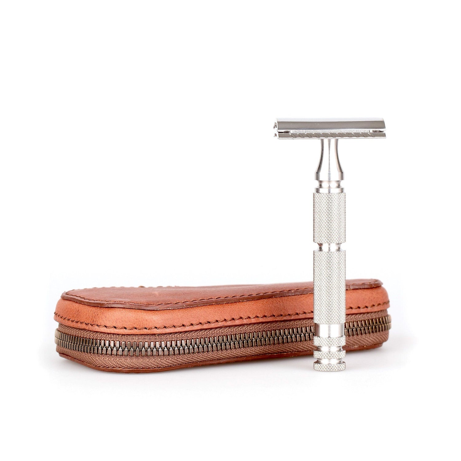 Fendrihan Leather Zip Safety Razor Case by Ruitertassen and Fendrihan Stainless Steel Razor, Save $10 Razor Case Fendrihan Adventurer Mk II